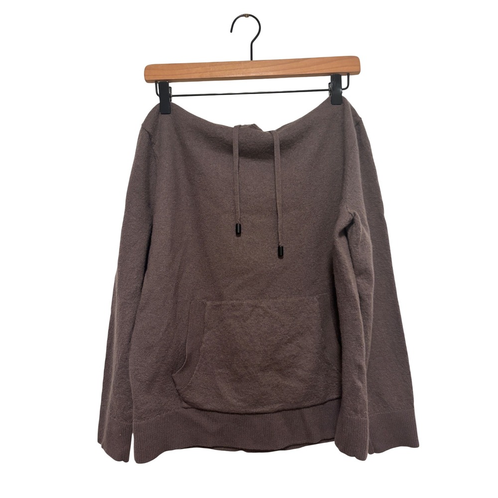 Artefact Brown 100% Merino Wool Hoodie Sweater Kangaroo Pocket Drawstring